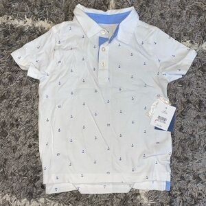 Boys Crown & Ivy White with Anchors Collared Shirt Size 3T NWT